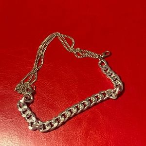 Silver chain anklet